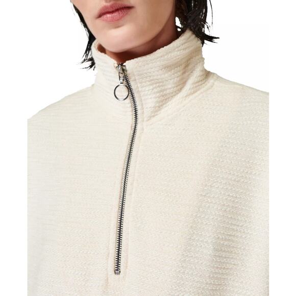 Sweaty Betty Cream Rest Up Half Zip Long Sleeve Textured Pullover Size 4 - Picture 11 of 14